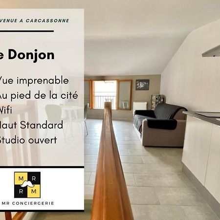 Le Donjon - Vue Cite Pied Cite Medievale Neuf Carcassonne Exteriér fotografie