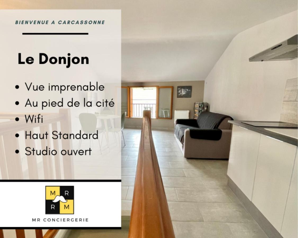 Le Donjon - Vue Cite Pied Cite Medievale Neuf Carcassonne Exteriér fotografie
